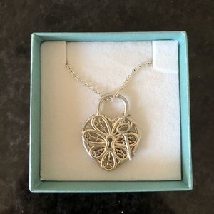 Tiffany & Co. Sterling Silver Heart & Key Necklace